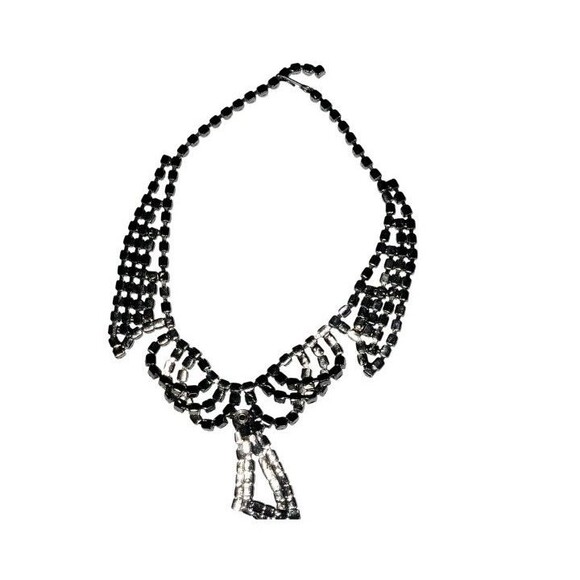 Vintage Silver Tone Light Sky Blue Sparkling AB Crystals Princess 15" Necklace - Picture 6 of 11